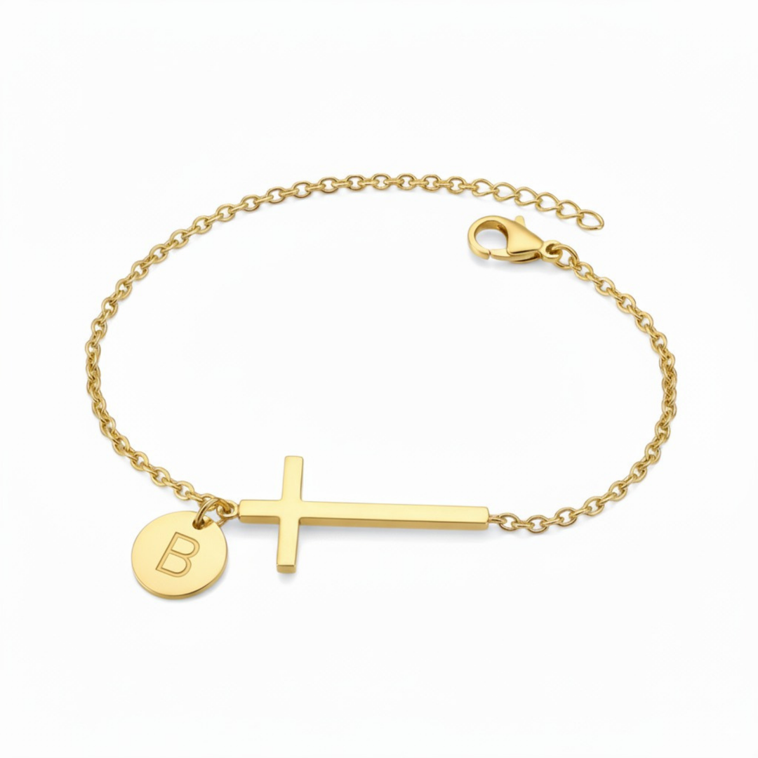 BRACELET INITIAL CROIX