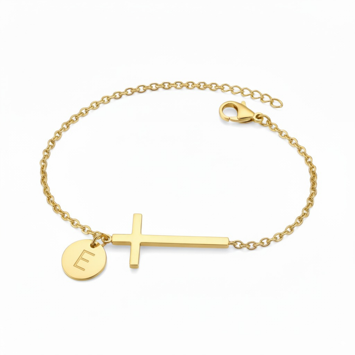 BRACELET INITIAL CROIX