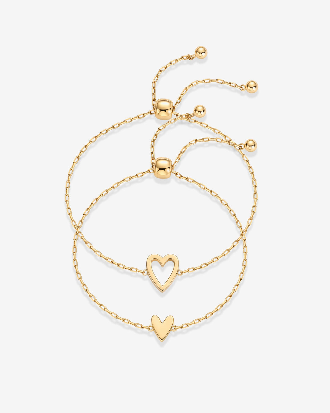 Heart Duo Charm Solitaire Bracelet