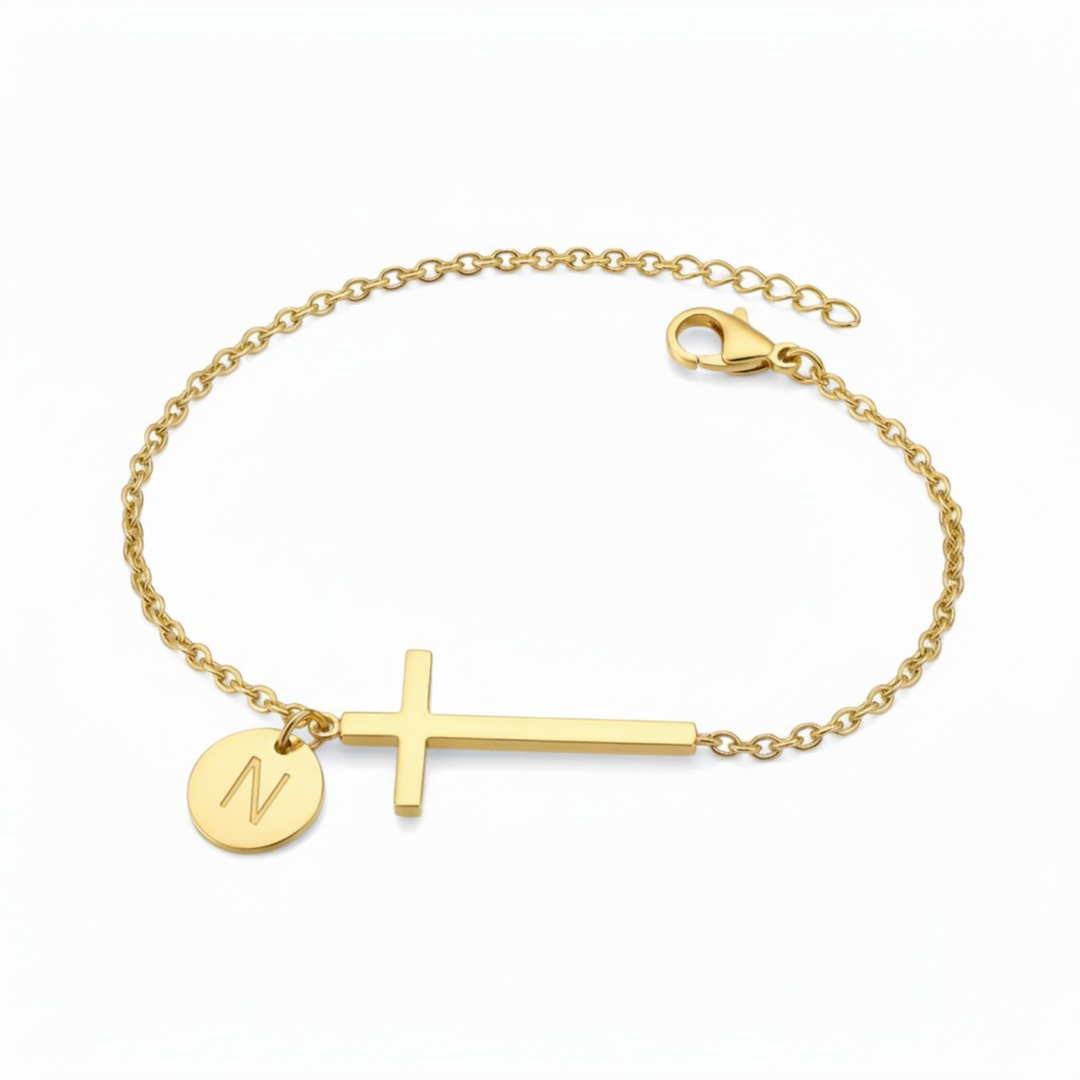 BRACELET INITIAL CROIX