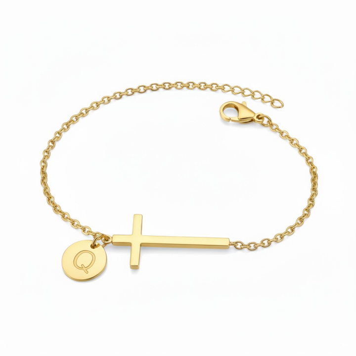 BRACELET INITIAL CROIX