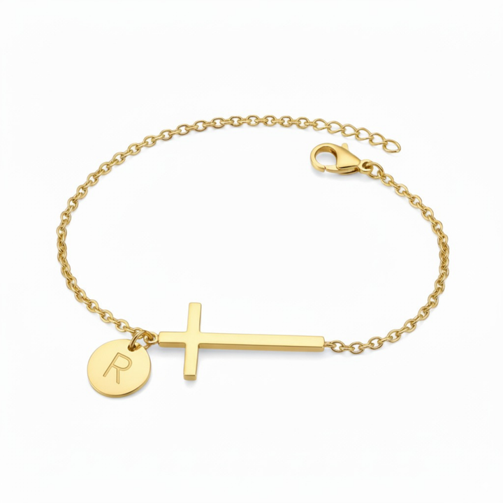 BRACELET INITIAL CROIX