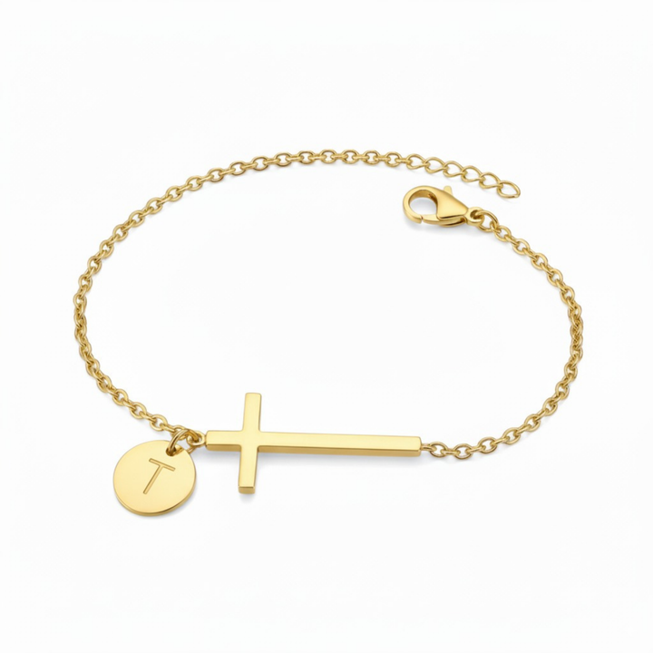 BRACELET INITIAL CROIX