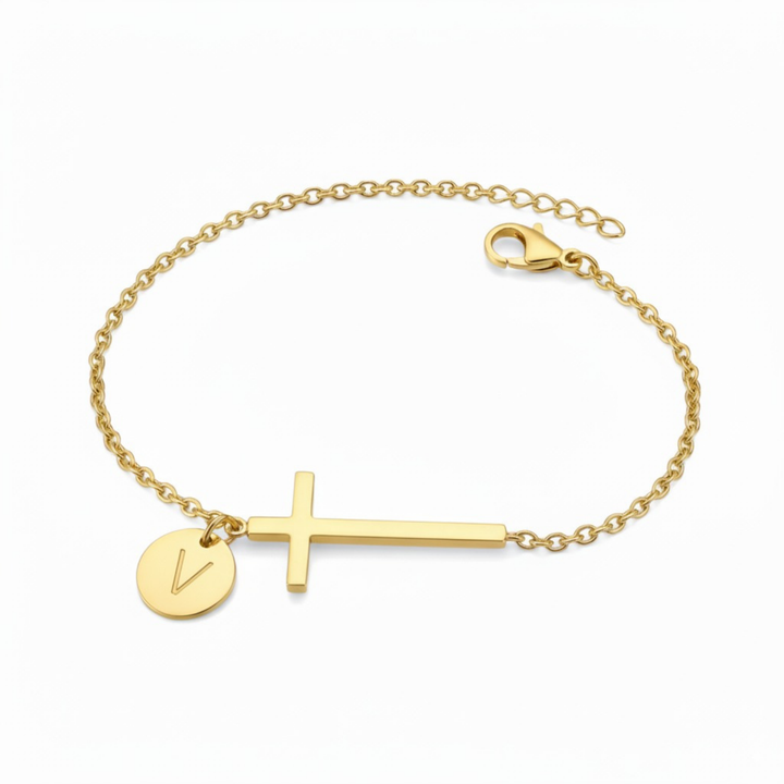 BRACELET INITIAL CROIX