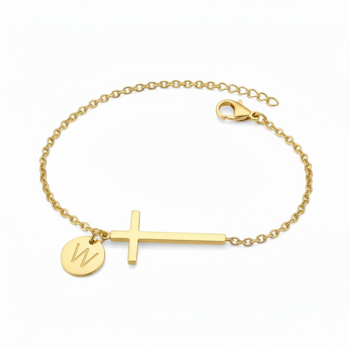 BRACELET INITIAL CROIX