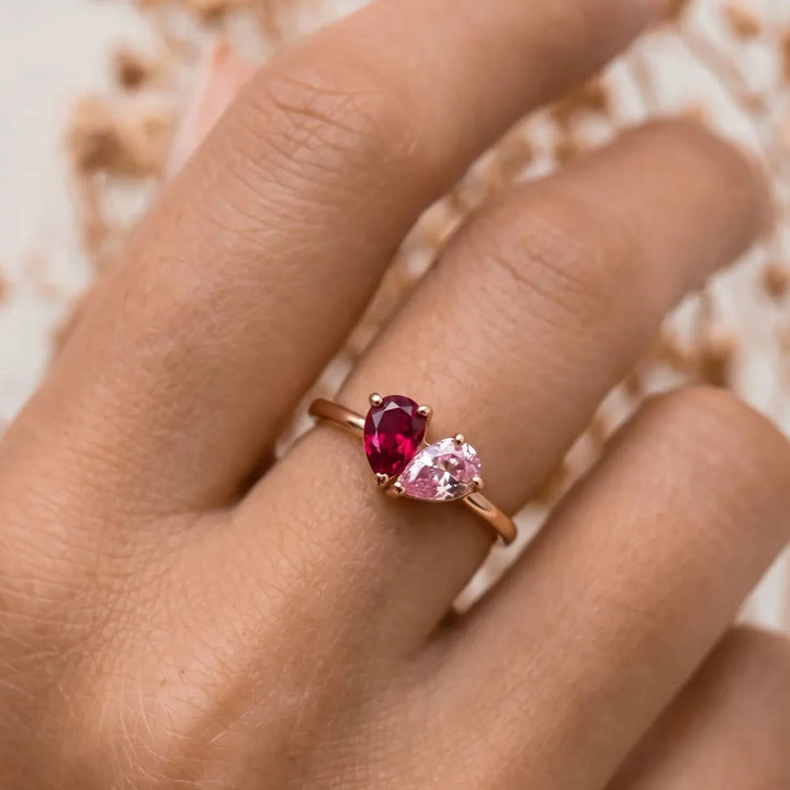 HEART-SHAPED BIRTHSTONE RING