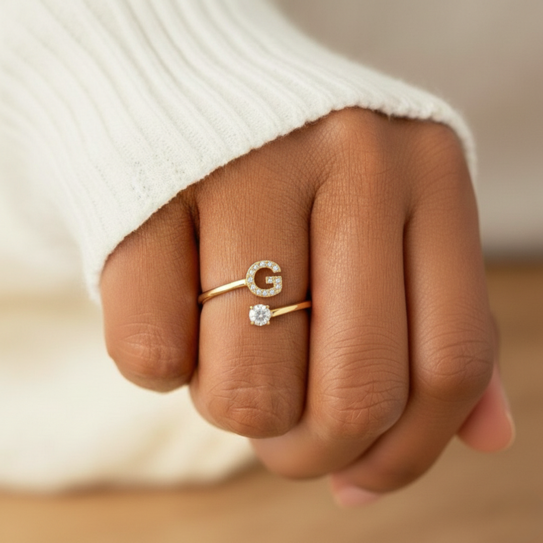 BAGUE AJUSTABLE CLASSIC AVEC INITIALES