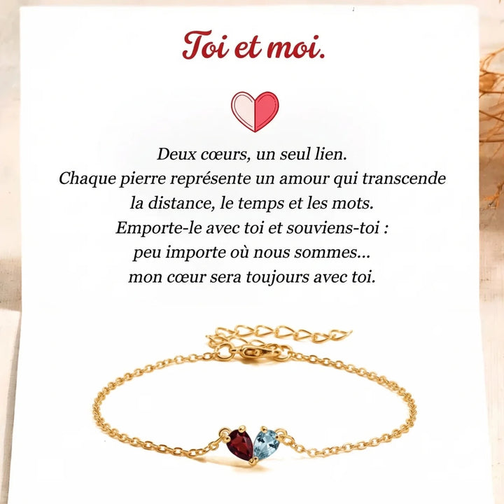 BRACELET DEUX CŒURS  – NOTRE LIEN