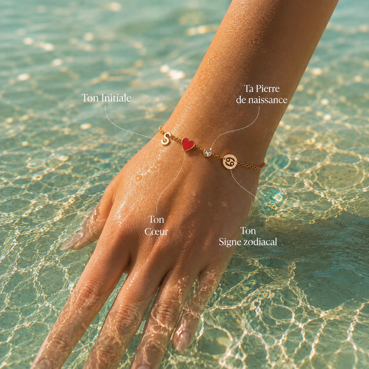 HEART-SHAPED BRACELET WITH INITIAL