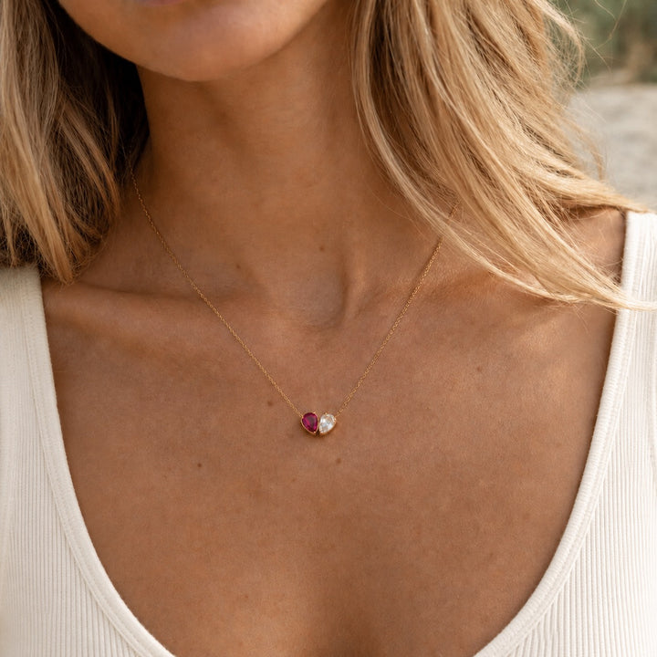 DUO BIRTHSTONE NECKLACE