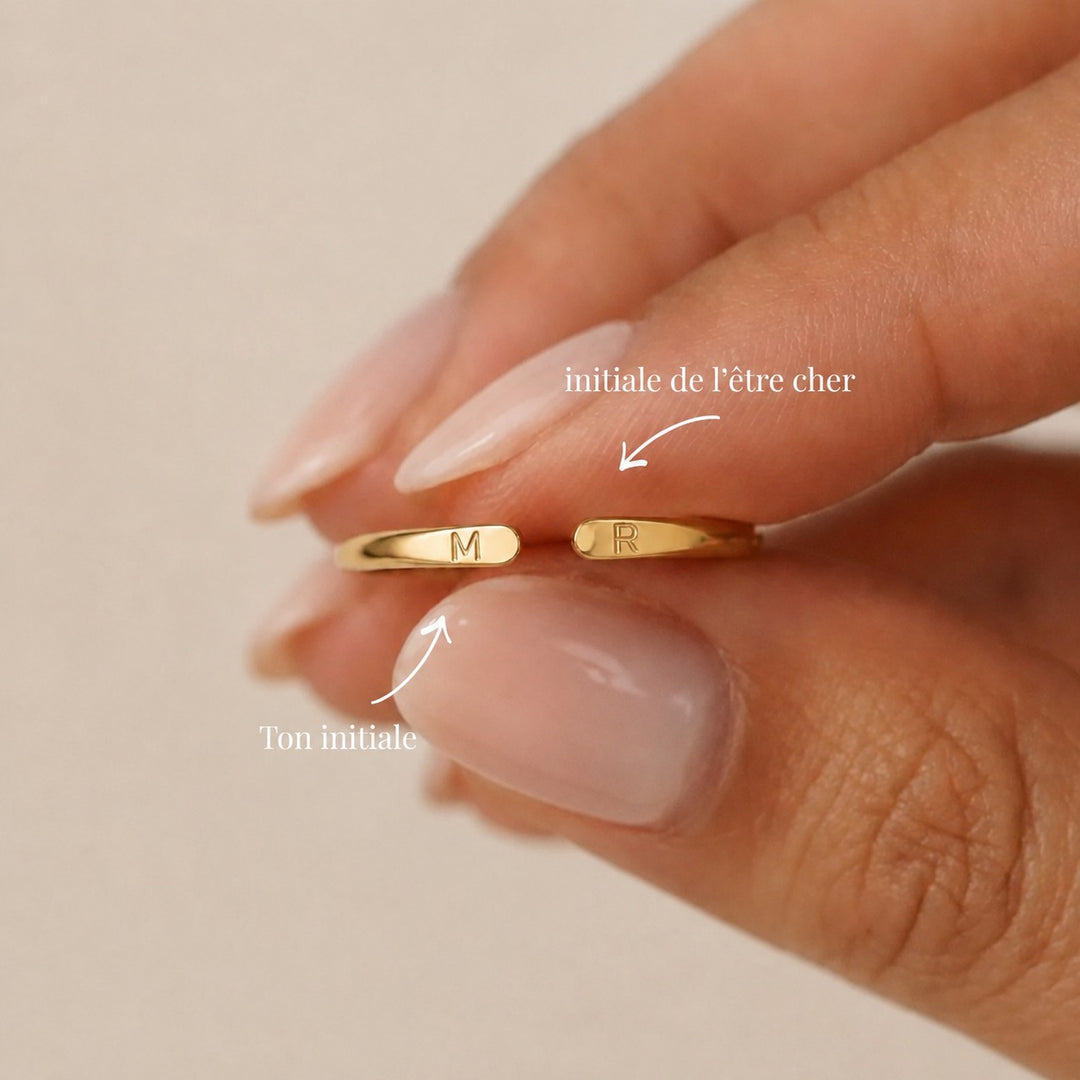 ADJUSTABLE INITIAL LOVE RING