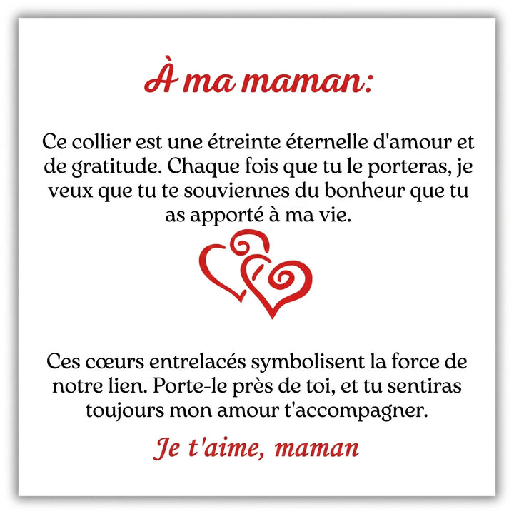 COLLIER CŒURS ENTRELACÉS À MA MÈRE
