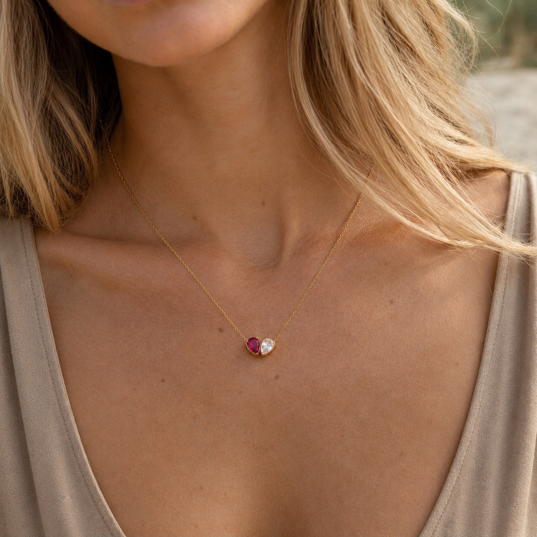 COLLIER DUO AVEC PIERRES DE NAISSANCE