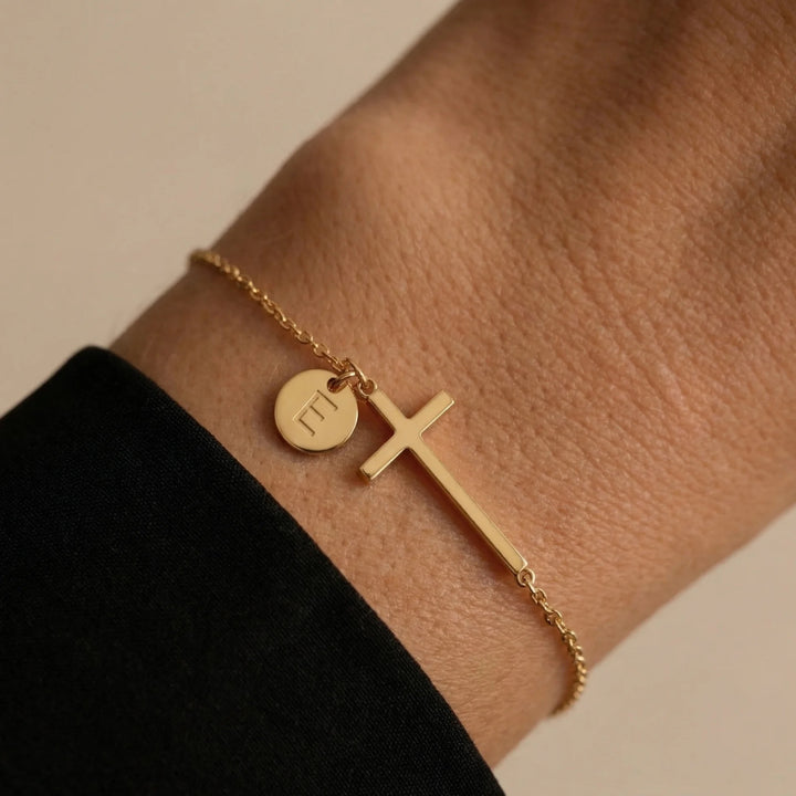 BRACELET INITIAL CROIX
