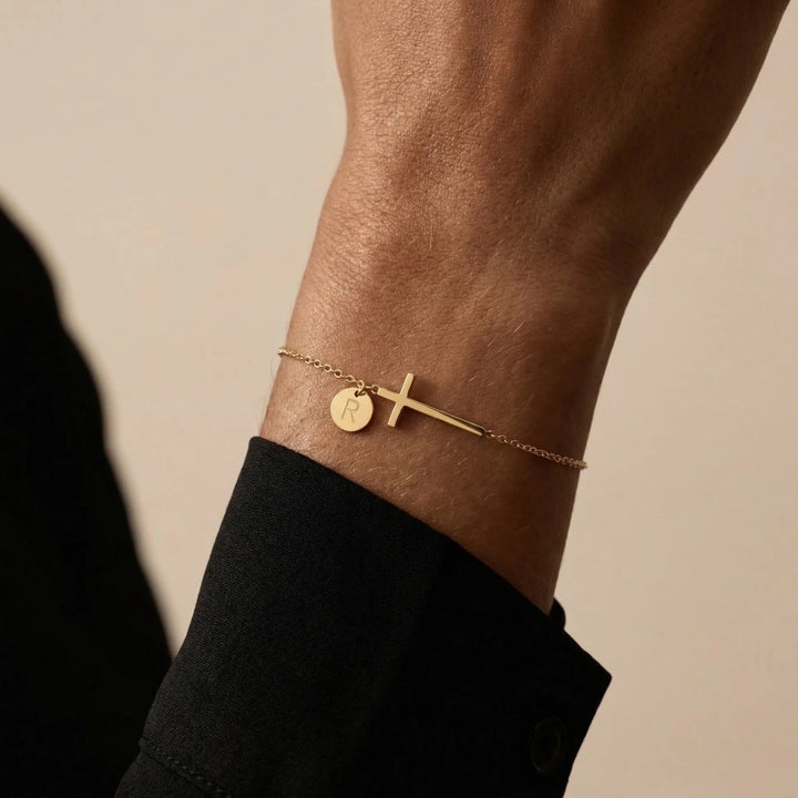 BRACELET INITIAL CROIX