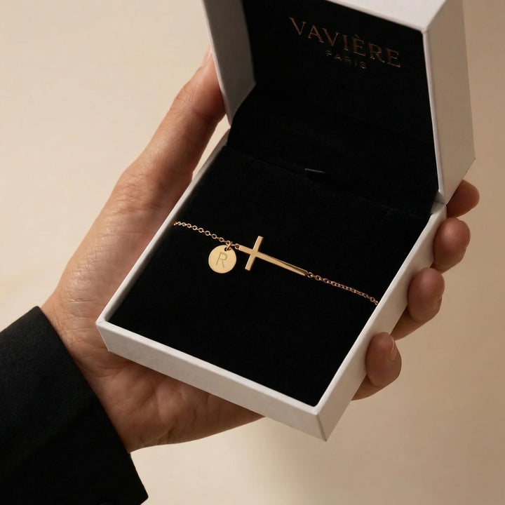 BRACELET INITIAL CROIX