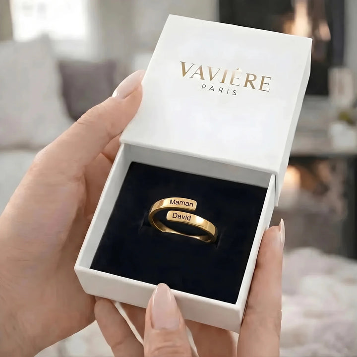 BAGUE DOUBLE PRÉNOM AJUSTABLE