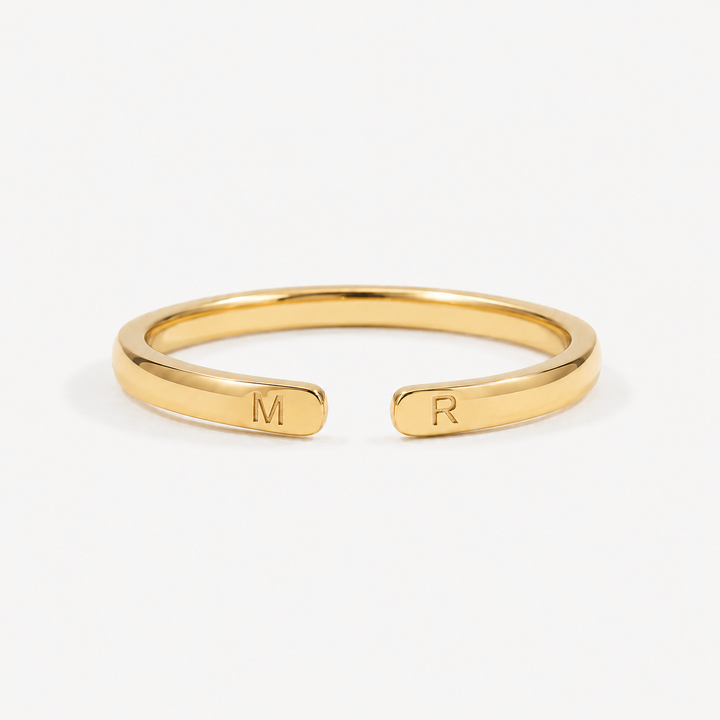 ADJUSTABLE INITIAL LOVE RING
