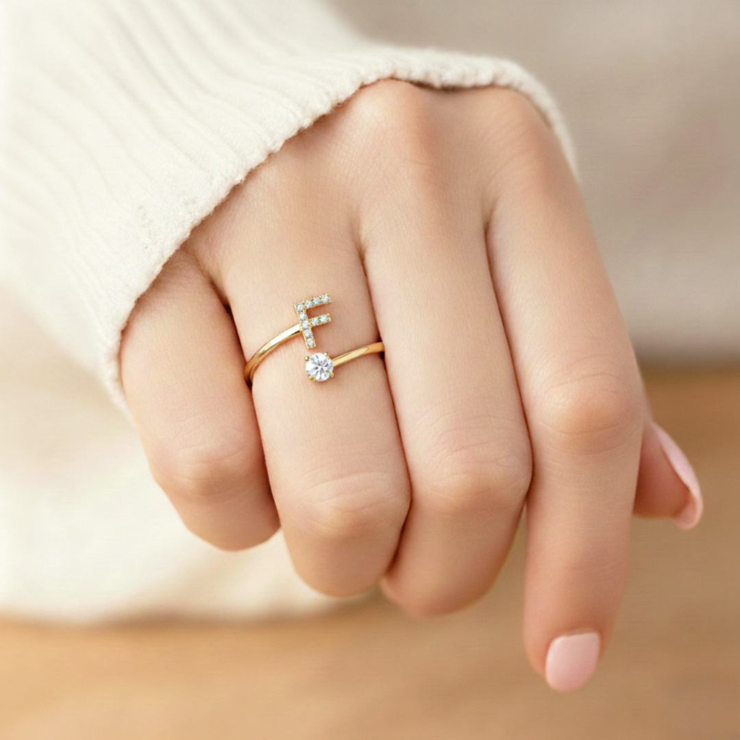 BAGUE AJUSTABLE CLASSIC AVEC INITIALES