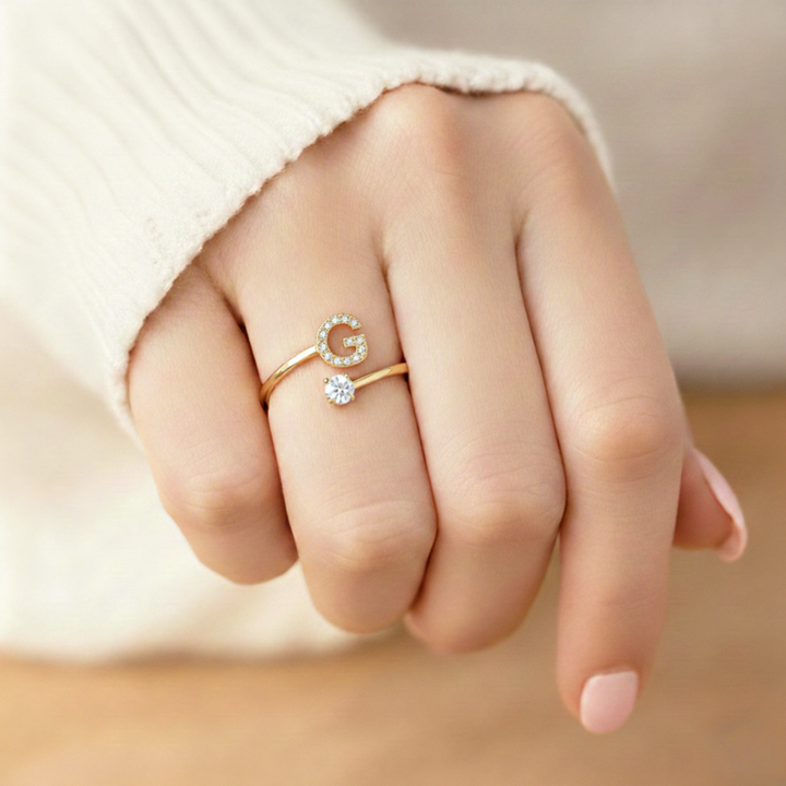 BAGUE AJUSTABLE CLASSIC AVEC INITIALES