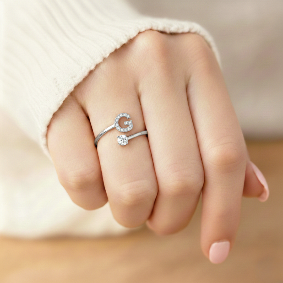 BAGUE AJUSTABLE CLASSIC AVEC INITIALES
