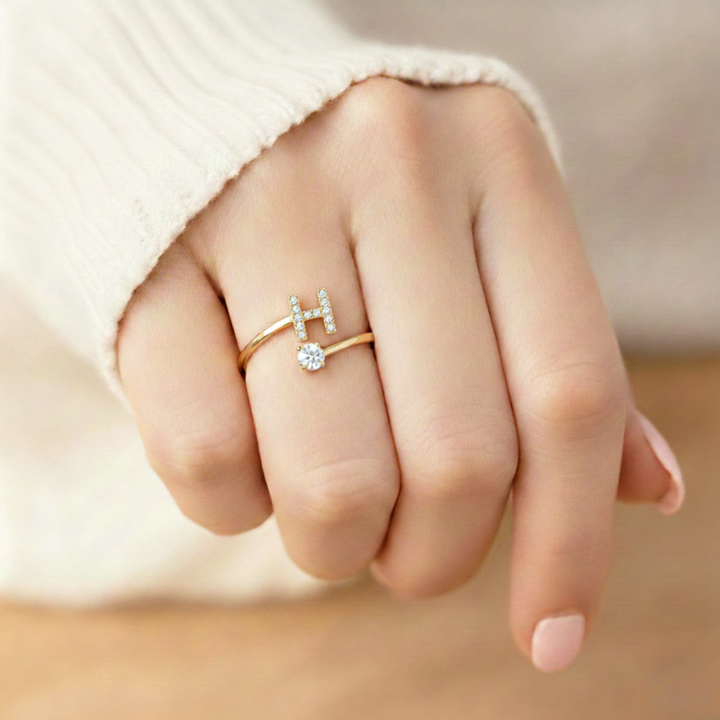 BAGUE AJUSTABLE CLASSIC AVEC INITIALES