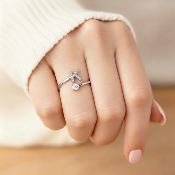 BAGUE AJUSTABLE CLASSIC AVEC INITIALES