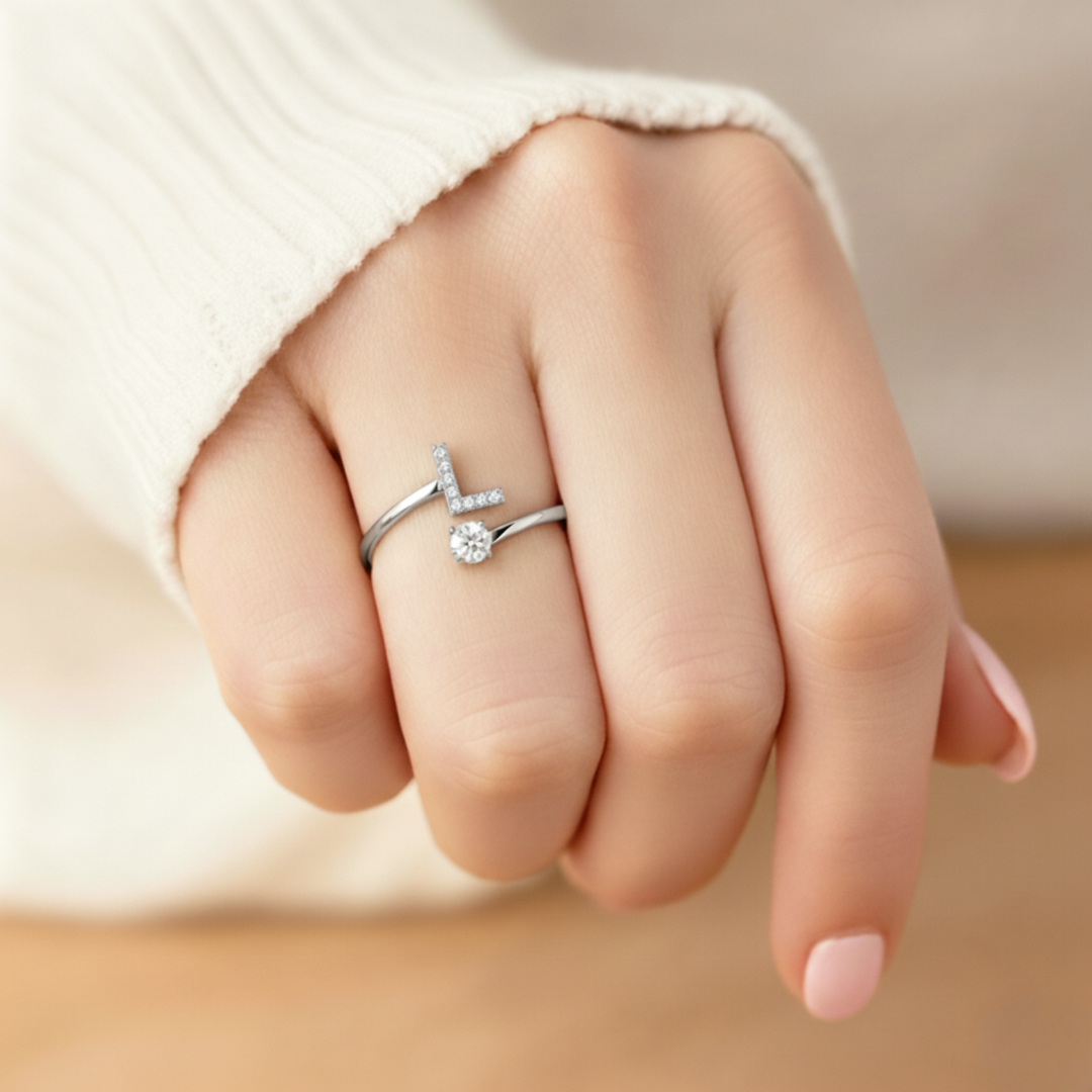 BAGUE AJUSTABLE CLASSIC AVEC INITIALES