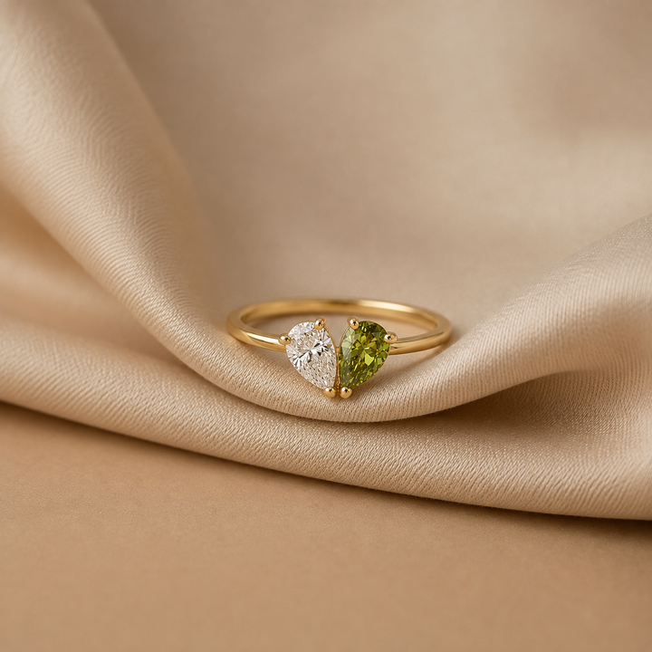 HEART-SHAPED BIRTHSTONE RING