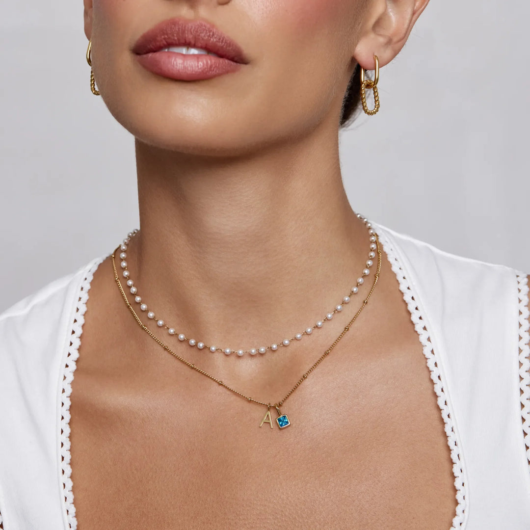 Gem Initial Necklace