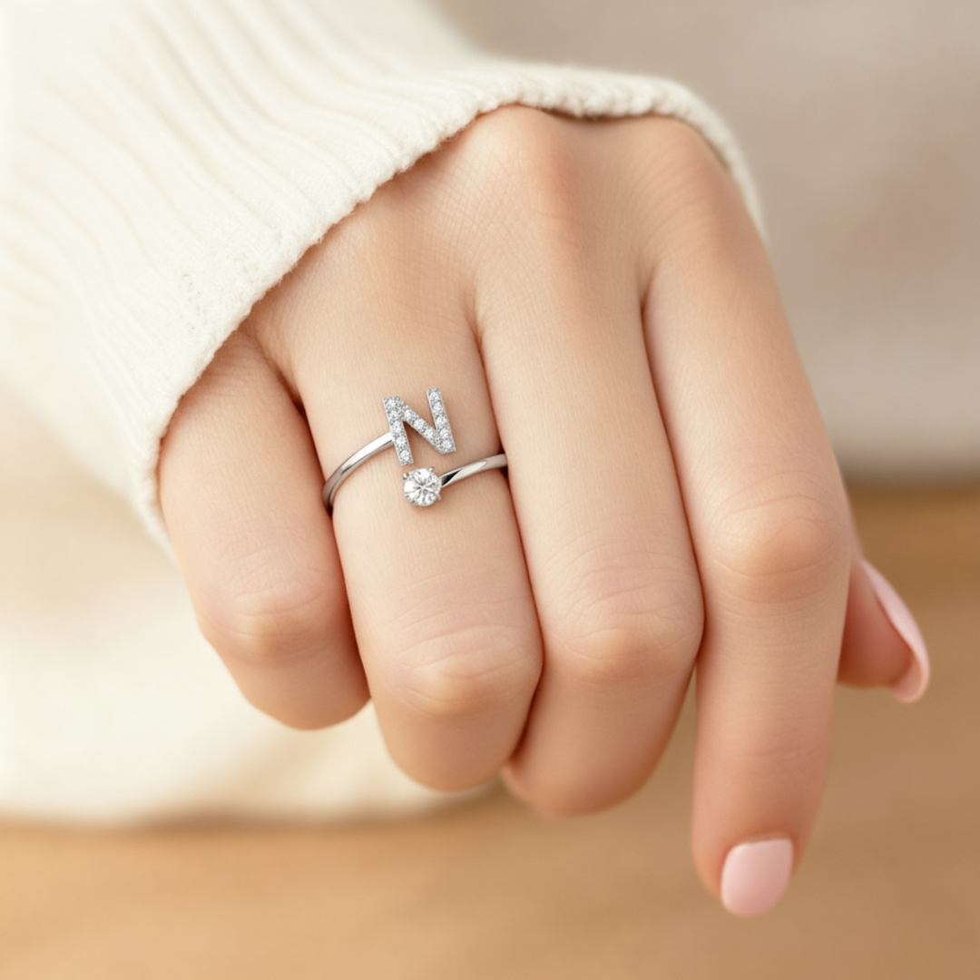 BAGUE AJUSTABLE CLASSIC AVEC INITIALES