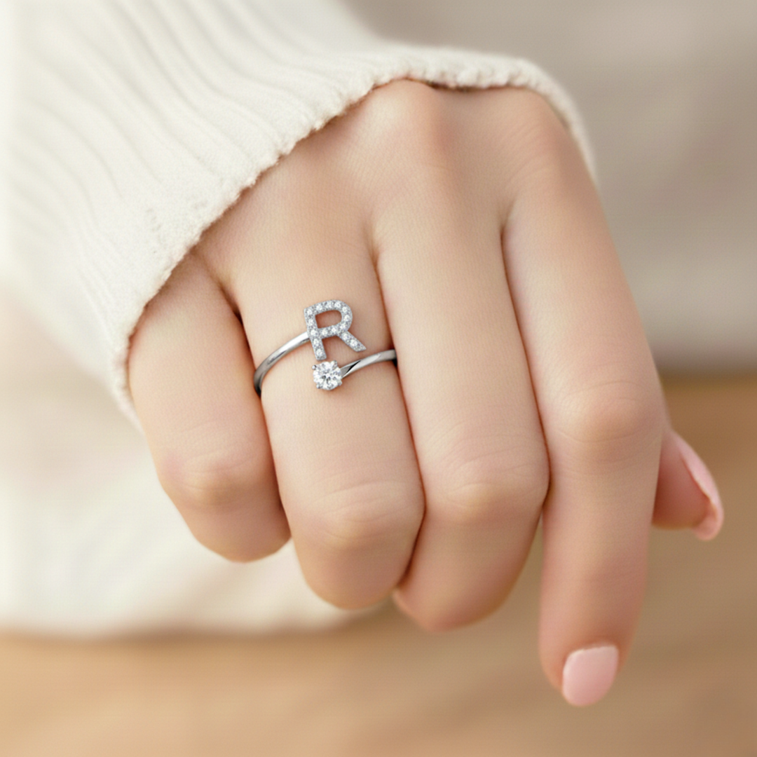 BAGUE AJUSTABLE CLASSIC AVEC INITIALES