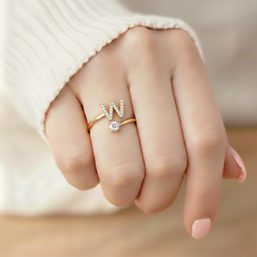 BAGUE AJUSTABLE CLASSIC AVEC INITIALES