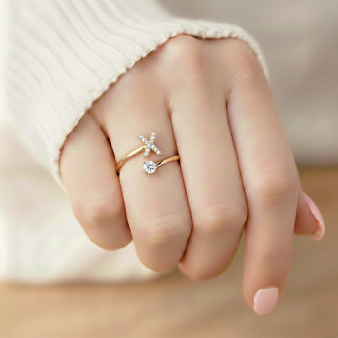 BAGUE AJUSTABLE CLASSIC AVEC INITIALES