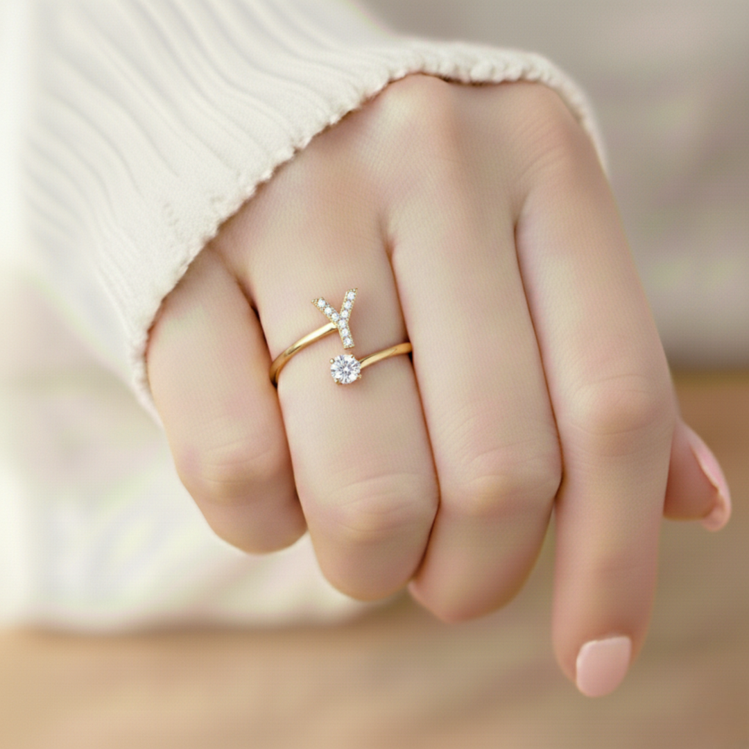 BAGUE AJUSTABLE CLASSIC AVEC INITIALES