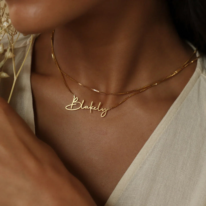 COLLIER PERSONNALISÉ AVEC PRÉNOM ÉCRIT À LA MAIN