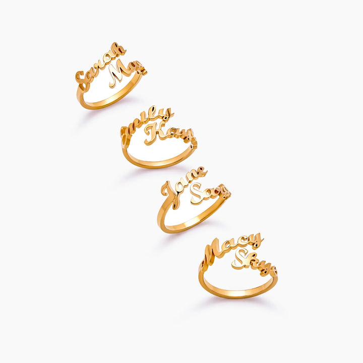 Duo Custom Name Ring
